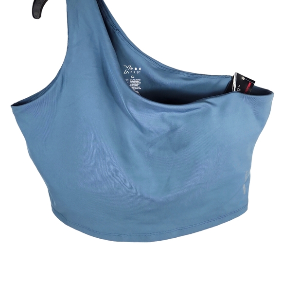 XPbx pro Tops - XPBX pro, 0347, Women's light blue one shoulder crop top, size XL